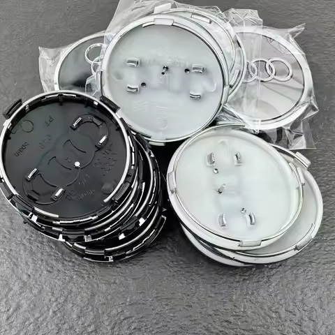 OOoo black-gray 4pcs 60mm 61mm 68mm 69mm Car Wheel Hub Center Caps Rim Cover For Audi A8 A5 A6 C5 C6
