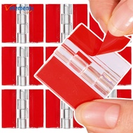 2 Pcs/ Pair Portable Cabinet Mounted Transparent Acrylic Hinge - Furniture Self Adhesive Foldable An