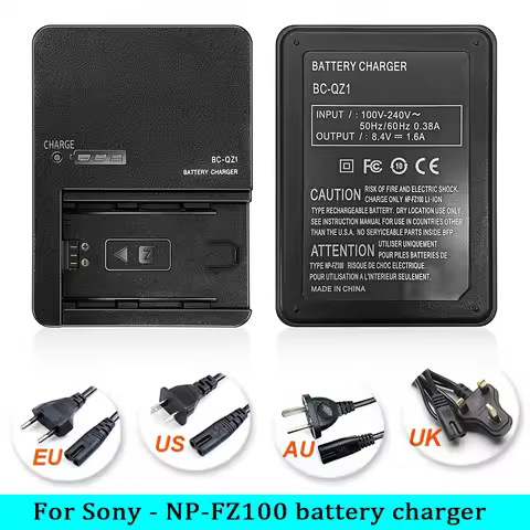 FZ100 Camera Battery Charger replace BC-QZ1 for Sony ZV-E10II A7 III , A7R V , A7R IV , A7S III , A9