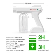 ✜Handheld Wireless Atomizer Fogging Machine Blue Light Nano Spray Gun Disinfectant Spray Disinfection