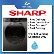 SHARP ES-FW125SG 12.5KG DARK GREY FRONT LOAD INVERTER WASHING MACHINE