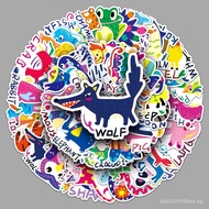 50Original Children's Drawing Cartoon Animals English Words Decorative Notebook Phone Case Planner W