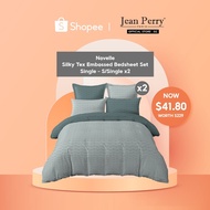 (3.3 Brand Box) 02 x Novelle 950 TC Silky Tex Embossed Satin Bedsheet Set