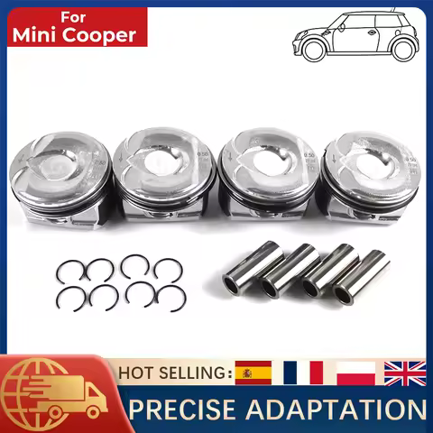 4x Ø77mm Pistons & Rings Kit 11257566019 For MINI R55-R61 N14 Turbo Cooper Countryman 1.6L 2006-2016