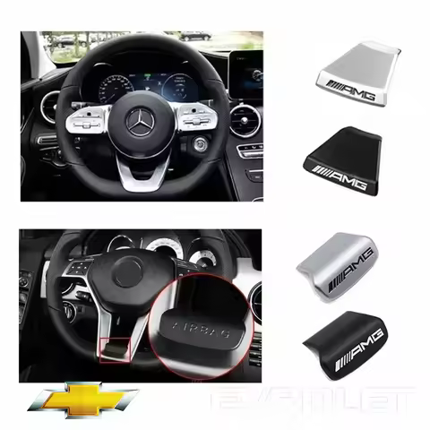 AMG Emblem Car Steering Wheel Stickers Accessories For Mercedes Benz AMG W206 W204 W205 W212 W213 W2