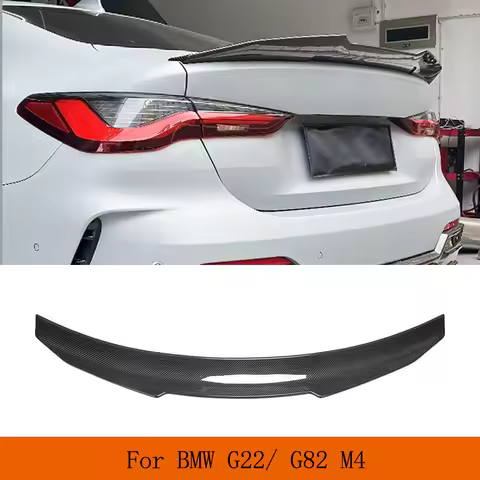 Real Carbon Fiber Car Trunk Racing Spoiler for BMW 4 Series G22 G82 M4 Coupe 2021-2023 Rear Boot Lid