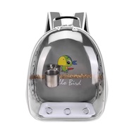 QQPET กระเป๋านก กระเป๋าเดินทางนกแก้ว กระเป๋านกแคปซูลอวกาศ กระเป๋า มีทั้งชามอาหาร ถาด และไม้ยืน