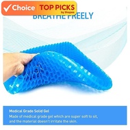 Breathable Honeycomb Gel Car Seat Cushion-Soft Silicone Cooling Pad  for Office, Home & Long Drives 