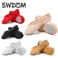 【Customizable】 Girls Ballet Shoes Canvas Flat Ballet Dancing Slippers Dance Shoes For Women Kids Children Classic Split-Sole Soft