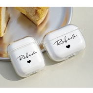 Custom Name Letters Airpods 3 Case Luxury Clear Cover For Air Pod 1 2 Soft TPU Funda For Airpods Pro