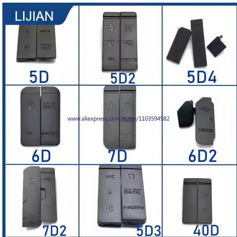 USB Rubber Door HDMI-compatible MIC IN/VIDEO OUT Bottom Cover For Canon EOS 6D 6D2 7D 7D2 40D 5D2 5D
