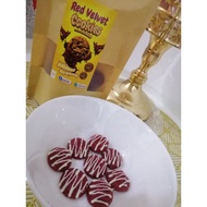 Red velvet cookies with White Chocolate Drizzle