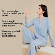 [Class A Antibacterial Xinjiang Cotton] Ladies Home Long-Sleeved Pajamas, Tencel Pajamas Ladies Cott
