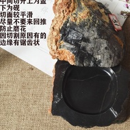 Rough Stone Inkstone Table with Lid Natural Lingbi Stone Researchable Ink Calligraphy Dedicated Ink 