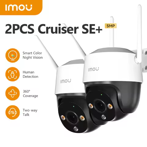 IMOU 2PCS Cruiser SE+ 5MP Wi-Fi PTZ Camera Smart Color Night Vision IP66 Outdoor Security 360° Cover