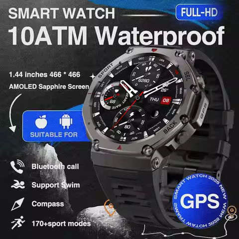 New T-Rex 3 Pro Dual-Band GPS Military Smart Watch 48mm 10ATM Water-Resistant 500mAh Battery Compass