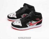 NIKE Air Jordan 1 Mid Newspaper Men's and Women's basketball shoes