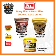 KTH Putty Filler & Wood Filler for cracks& holes- Wall/ Wood - White/Natural/Teak 500gm & 1.5kg Crac