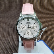 Casio LTP-V300L-4A Analog Pink Leather Quartz Casual Classic Ladies' Dress Watch