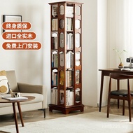 Small Bookshelf Rotating Movable Solid Wood Shelf 360 Degree Children Zone Wholesale Bookcase Wheel 