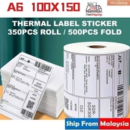 Thermal Paper Thermal Sicker A6 100*150mm Thermal Paper Roll Label Shipping Label Consignment Note Sticker High-Quality