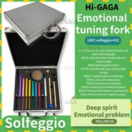 Solfeggio+432hz Tuning Fork Set Tuning Fork 10 Piece Set Matching Tuning Fork Activator Crystal Tuni