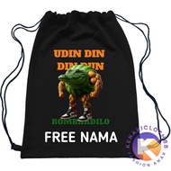 Drawstring Bags for Boys and Girls with Udin Din Din Dun Motif Stringbag Children's Udin Din Dun Mot
