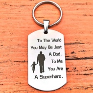 Fashion Fathers Day Keychain, Necklace Gift for Dad From Son, Father Birthday Gift, Step Dad Keychai