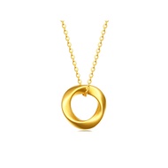 999 Pure Gold Mobius Ring Gold Pendant 24k Pure Gold Necklace Women Necklace Clavicle Chain Girlfrie