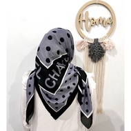 JILBAB SEGI EMPAT VOAL MOTIF POLKADOT CHL UNGU LASER CUT KEYZ SCARF