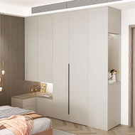 💠Wardrobe Home Bedroom Side Pull Bedside Table Integrated Top Furniture Solid Wood Sliding Door Light Luxury Whole House