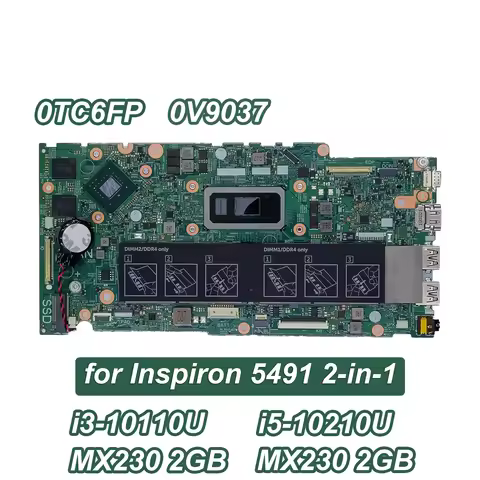 0TC6FP 0V9037 For Inspiron 5491 5591 2-in-1 Laptop Motherboard System Mainboard OnboardCPU 17859-1 i