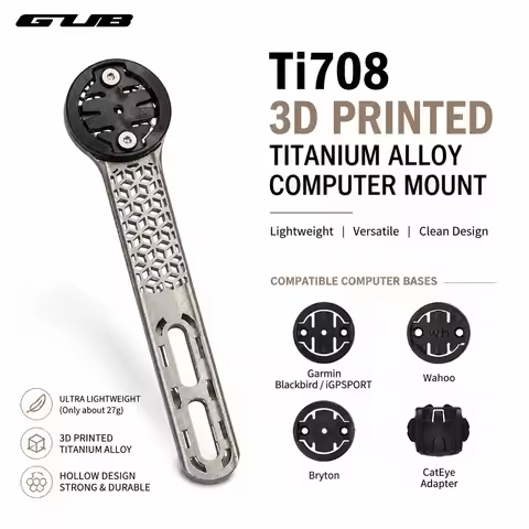 GUB TI708 TC4 Titanium Alloy Bike Computer Mount 3D Printed Hollow Bracket Cycling GPS Holder Integr