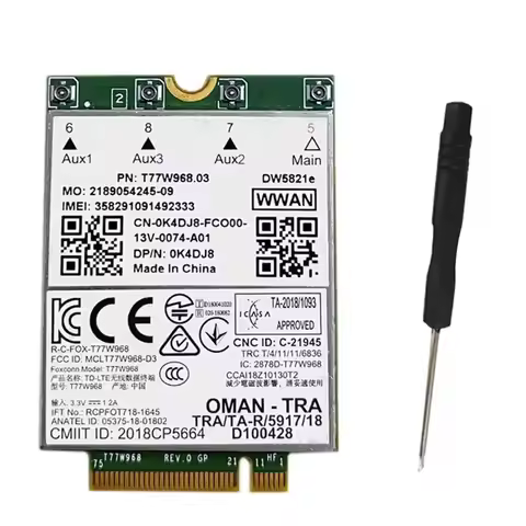 A23F-T77W968 DW5821E 4G LTE Module X20 LTE Cat16 Gigabit 4G Wireless Card Kit For Dell 5420 5424 742