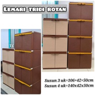 4-Tier Rattan Wardrobe
