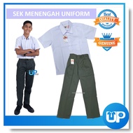 Falcon Baju Sekolah Menengah Seluar Hijau Kemaja Putih Lelaki Secondary School Uniform Boy Cotton 311EX 484EX