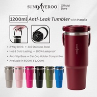 SUNDAYEROO 1200ML Direct Minum Dan Straw 316 Stainless Steel Botol Termos Tahan Panas Sejuk Tumbler 