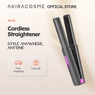 Japan AKIRA Portable Mini USB Wireless Cordless 2 in 1 Ceramic Hair Straightener Curler Flat Irons C