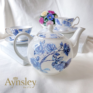 英國Aynsley 藍玫瑰系列 骨瓷茶壺 1100ml