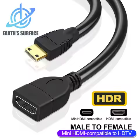 Mini HDMI-compatible to HDMI-compatible Cable Mini HDTV Male to HDMI-compatible Female Adapter Conve