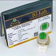 Natural Moldavite (Green Tektite) Stone Ring + Memo