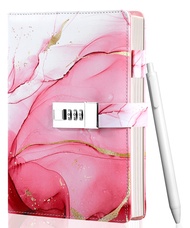 Diary with Lock for Girls, A5 Password Refillable Lined Journal Kit Locked Diary, Cute Stuff Christm