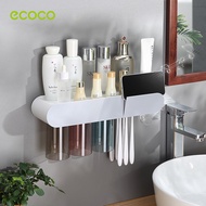 ECOCO ที่ใส่แปรงสีฟันในห้องน้ํา ที่เก็บแปรงสีฟัน แบบติดผนัง ที่แขวนแปรงฟัน ที่ใส่แปรงฟัน