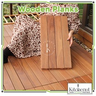 [1PC] Kitchenut 60cm x 30cm & 30cm x 30cm Deck Outdoor Solid Wood Floor DIY Installation Interlockin