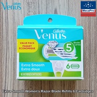 Gillette Venus Extra Smooth Womens Razor Blade Refills 6 Cartridges Blades