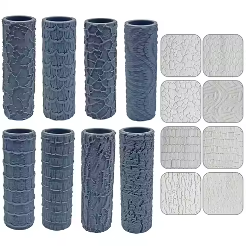 Clay Polymer Texture Roller Wargaming Base Roller Concrete Patterns Bricks 3D Printed Texture Roller