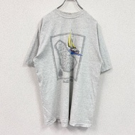 90年代Collon Club短袖印花T卹，復古款，單線縫製，灰色