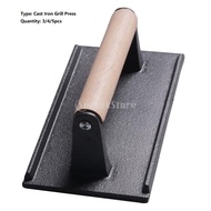 [in stock]8x4inch Cast with Wooden Handle for Crispy Evenly Cooked Steak and Healthier Burgers