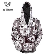 WIHan Unisex 3D Ahegao Hentai Hoodie Jacket With Zipper Japanese Anime