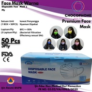 3ply color mask, 3 color mask, earloop mask, 50 packs
